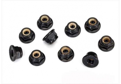 Traxxas 4mm Flanged Nylon Locking Nuts Black 10 Pack TRX8347