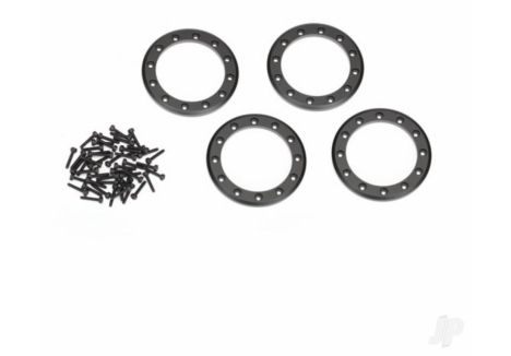 Traxxas Beadlock rings, Black (2.2in) (Aluminium) (4 pcs) / 2x10 CS (48) TRX8168T
