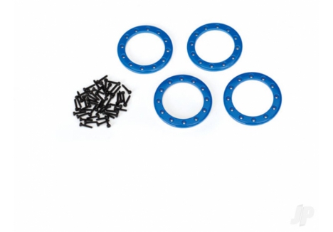 Traxxas Beadlock rings, Blue (1.9in) (Aluminium) (4 pcs) / 2x10 CS (48) TRX8169X