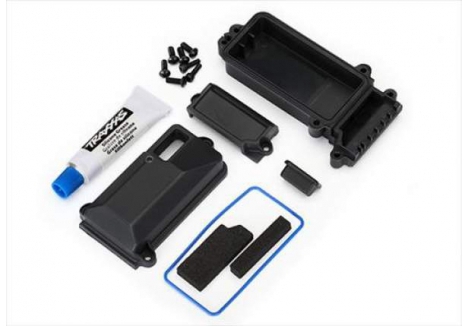 Traxxas Box, receiver (sealed) / wire cover / foam pads / silicone grease / 3x8 BCS (5 pcs) / 2.5x8 CS (2 pcs) TRX8224
