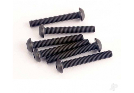 Traxxas Button Head Machine Screws M3 x 20mm Hex Drive Black 6 Pack TRX2580