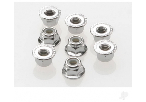 Traxxas Flanged Nylon Locking Nuts 4mm Steel 8 pcs TRX3647