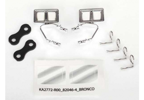 Traxxas Mirrors, side, Chrome (left & right) / retainers (2 pcs) / Body clips (4 pcs) (fits #8010 Body) TRX8073X