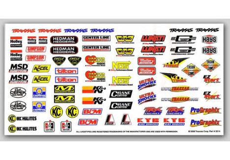 Traxxas Racing Sponsors Decal Sheet RC Model TRX2514