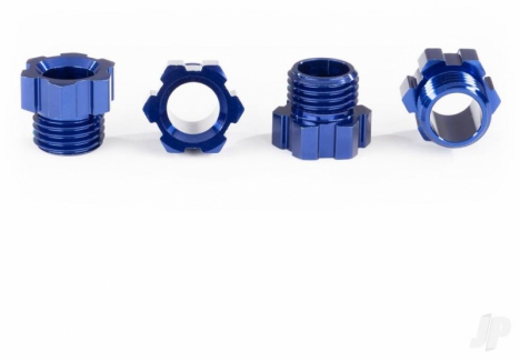 Traxxas Stub Axle Nut Aluminium Blue Anodised 4 Pack TRX8886X