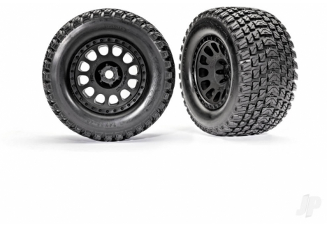 Traxxas XRT Wheels and Tyres 1/7 Gravix Black Assembled Glued TRX7872