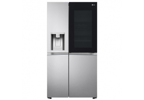 LG InstaView ThinQ GSXV90BSAE Wifi Connected American Plumbed in Fridge Freezer - Stainless Steel - E Rated