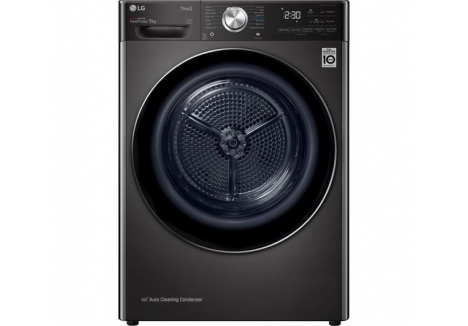 LG FDV1109B WiFi-enabled 9 kg Heat Pump Tumble Dryer - Black Steel